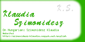 klaudia szimonidesz business card